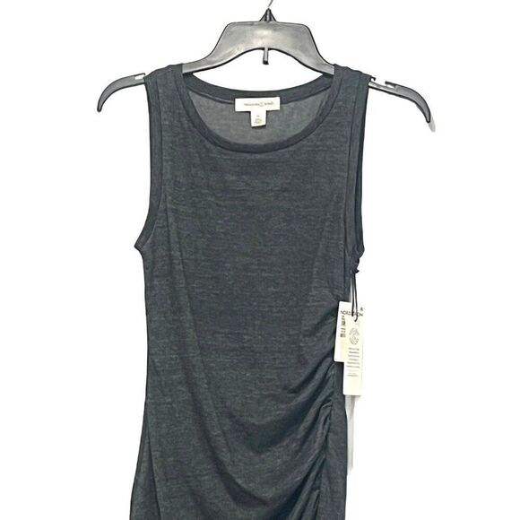 Treasure & Bond Ruched Side Sleeveless Dress Medium Charcoal Heather - Picture 11 of 11